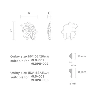 Architecture solid oak appliques 